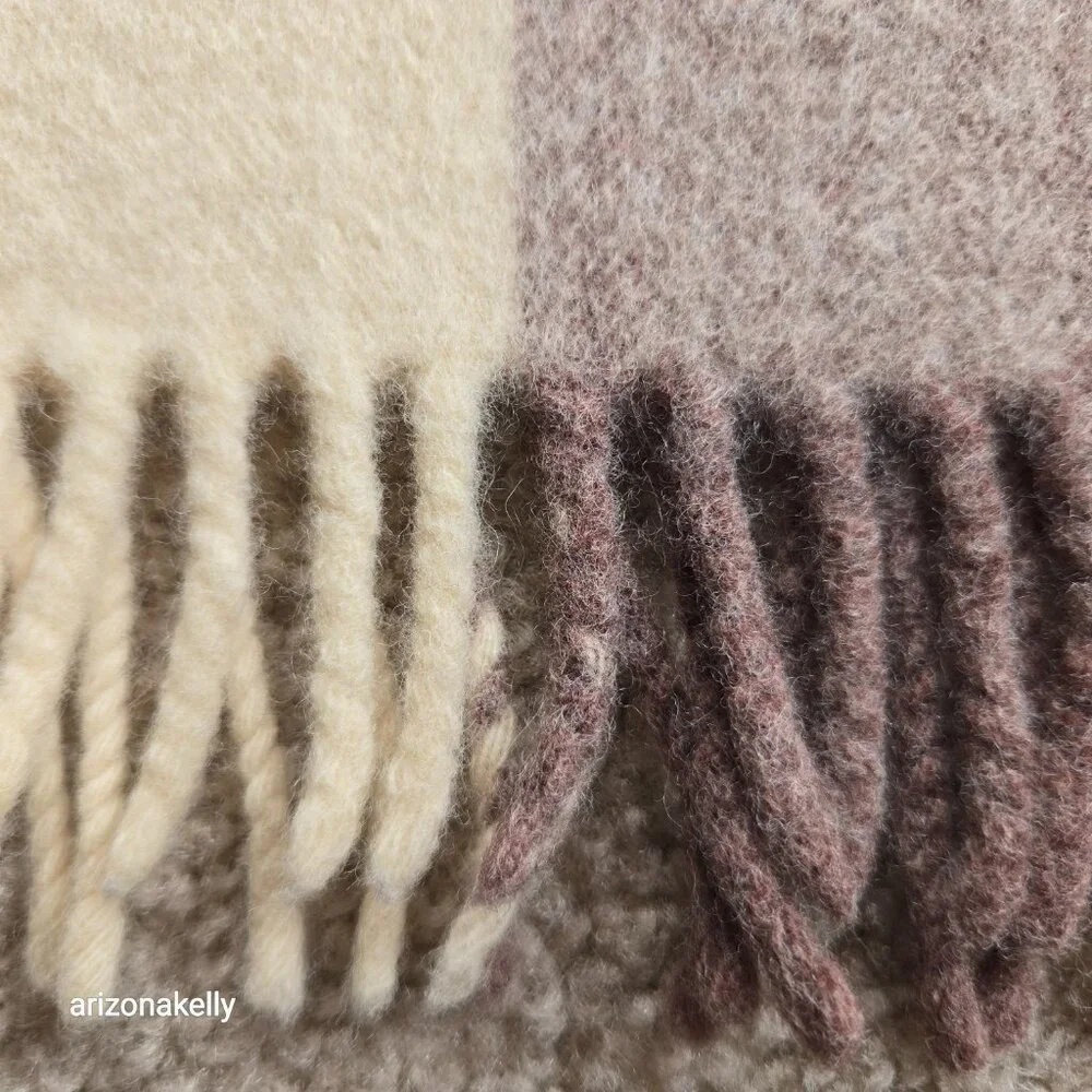 Wool Scarf Neutral Colors Stripe